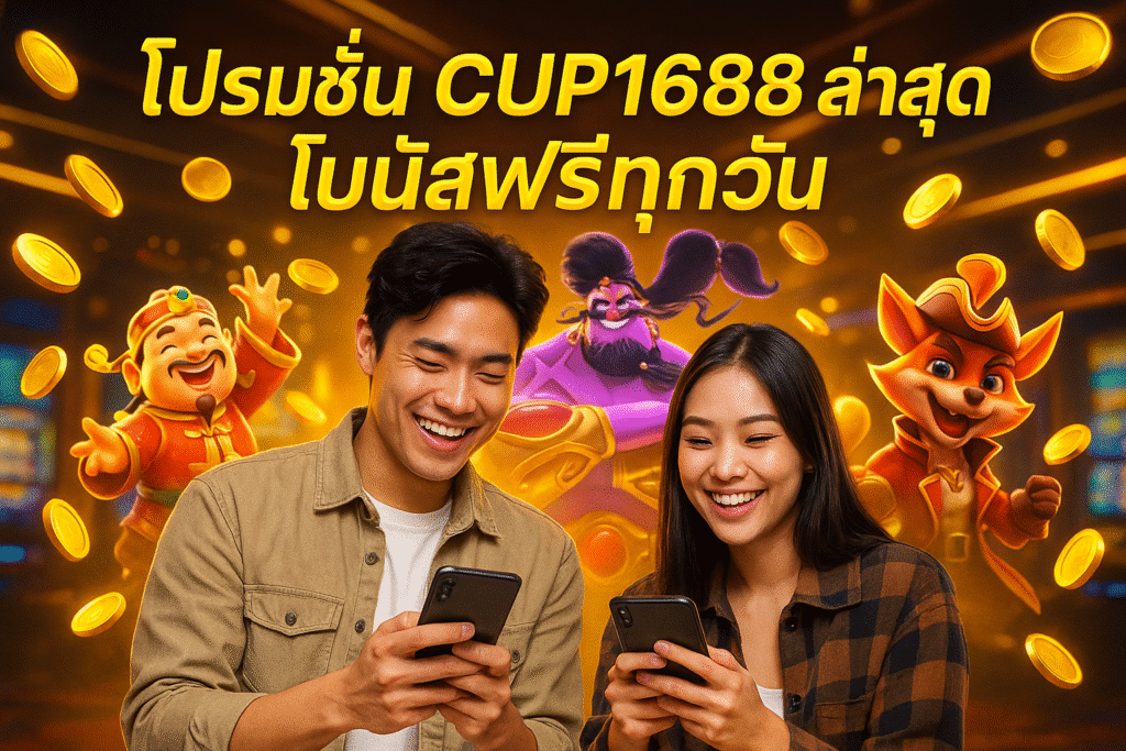 โปรโมชั่น CUP1688 ล่าสุด โบนัสฟรีทุกวัน